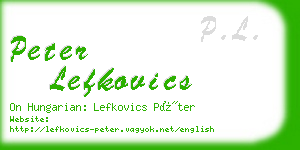peter lefkovics business card